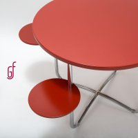 Funkcionalismus Table with rotating storage shelves, functionalism